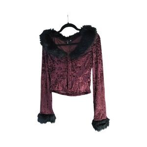 NWT~DOLLS KILL DELIA'S Wine Jacquard Lisbon in Love Corset Top Sz XL